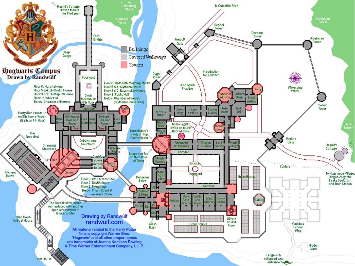 Hogwarts best sale castle dimensions